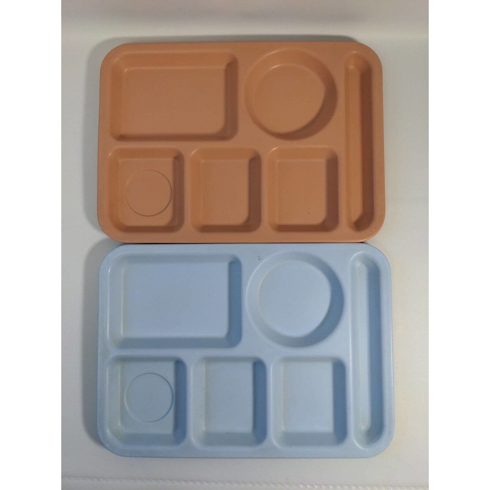 2 Vintage 113 King Line Stack Lunch cafeteria Trays USA MADE Washington Multicol